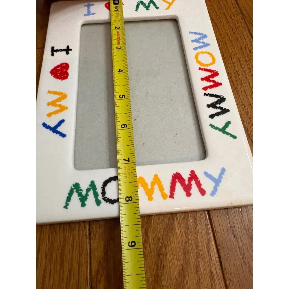 Ceramic I Love My Mommy Picture Frame White Multicolor Crayon Style 4x6 7151-46